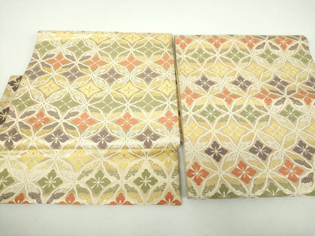 平和屋着物●つけ帯 唐織 七宝花文 金糸 鈴乃屋扱い 正絹 逸品 DABD1737ps