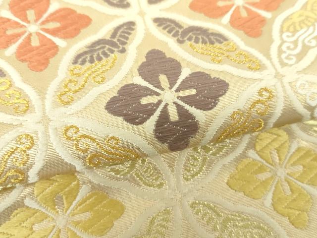 平和屋着物●つけ帯 唐織 七宝花文 金糸 鈴乃屋扱い 正絹 逸品 DABD1737ps