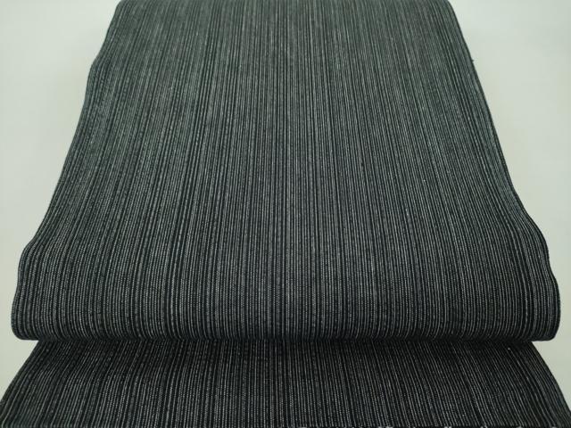 平和屋着物●本場筑前博多織 両面 六通柄袋帯 紋平縞グラデーション 黒地 協和織工場 博多金ラベル 証紙付 正絹 逸品 未使用 DABD1753ps