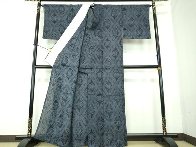 平和屋着物*極上 夏物 重要無形文化財 本場宮古上布 花菱文 苧麻 逸品 DABD1836ps6