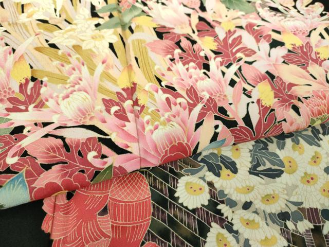 平和屋着物●本加賀友禅作家 矢田博 黒留袖 花籠文 正絹 逸品 DABD1848ps