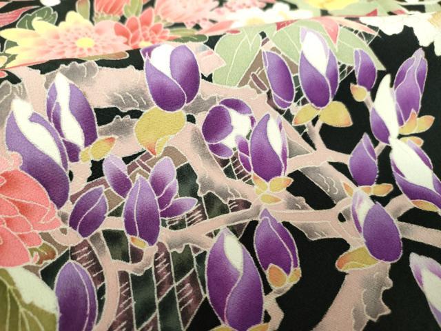 平和屋着物●本加賀友禅作家 矢田博 黒留袖 花籠文 正絹 逸品 DABD1848ps