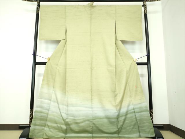 平和屋着物●石川県指定無形文化財 牛首紬 白山工房 手織り 訪問着 霞文 正絹 逸品 DABD1854ps