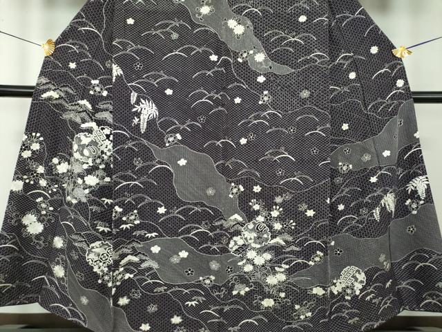 平和屋着物●最高級 中国三大刺繍 スワトウ刺繍 汕頭刺繍 総刺繍 訪問着 雪輪宝尽くし花文 正絹 逸品 DABD1855ps