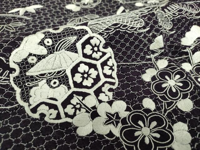 平和屋着物●最高級 中国三大刺繍 スワトウ刺繍 汕頭刺繍 総刺繍 訪問着 雪輪宝尽くし花文 正絹 逸品 DABD1855ps