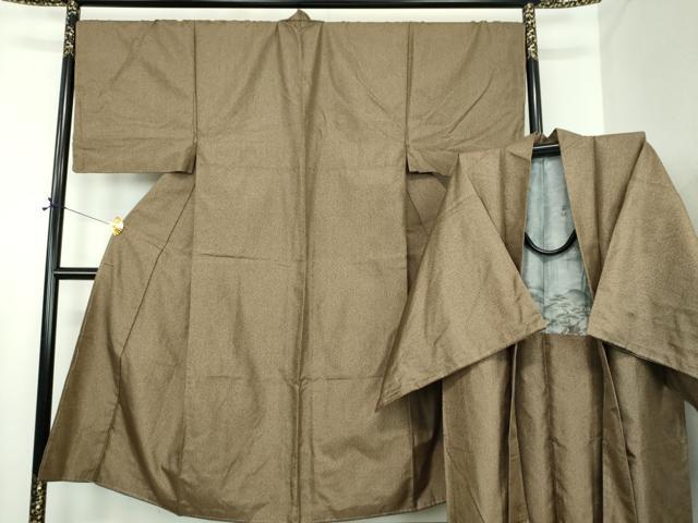 平和屋着物●男性　紬　アンサンブル　長羽織　100亀甲　総詰め　正絹　逸品　未使用　DABD1876ps 平和屋着物○男性 紬 アンサンブル 長羽織 100亀甲 総詰め 正絹 逸品 未