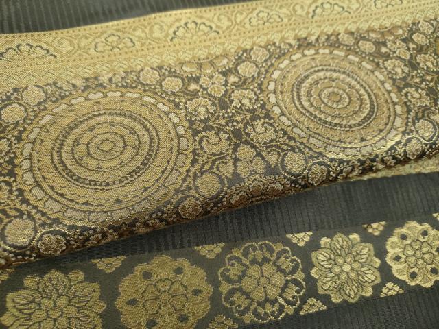 平和屋着物●西陣織 陰山織物謹製 箔屋清兵衛 六通柄袋帯 正倉院 天平錦間道 金糸 保証書・反端・共箱付き 正絹 逸品 DABD1882ps