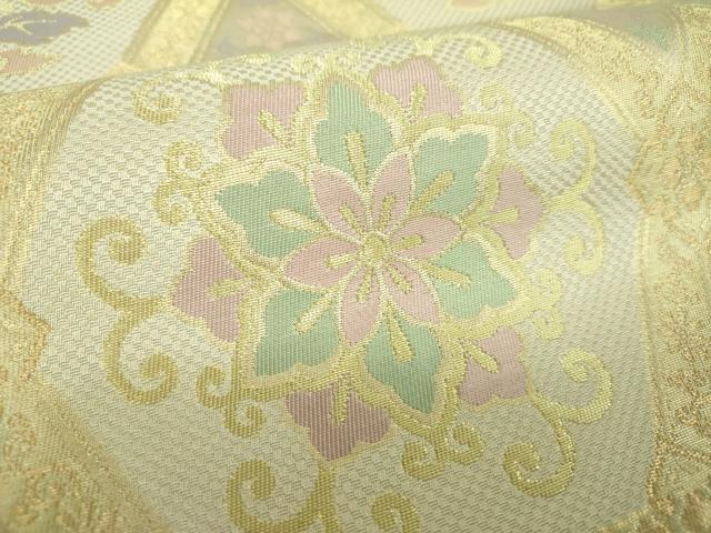 平和屋着物●西陣 川島織物 六通柄 本袋帯 正倉院花文 金糸 正絹 逸品 未使用 DABD1904ps
