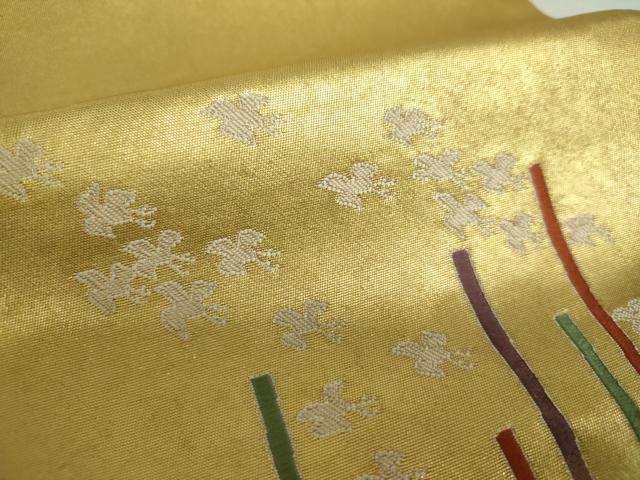 平和屋着物●東京友禅 熊谷好博子 太鼓柄袋帯 寿松 金糸 引箔 正絹 逸品 DABD1942ps