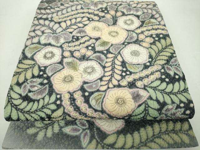 平和屋着物●太鼓柄袋帯 作家物 絞り 辻が花 金通し地 正絹 逸品 DABD1944ps