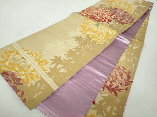 平和屋着物●アンティーク 大正ロマン 全通柄袋帯 刺繍 乱菊 正絹 逸品 DABD1956ps
