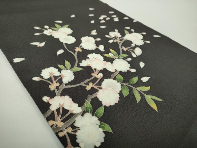 平和屋着物●極上 銀座もとじ つけ帯 友禅 舞桜 鬼しぼ縮緬 たとう紙付き 正絹 逸品 DABD1975ps