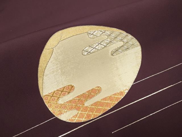 平和屋着物●佐賀錦 塩瀬 九寸名古屋帯 貝合わせ文 金銀糸 正絹 逸品 DABD2043du