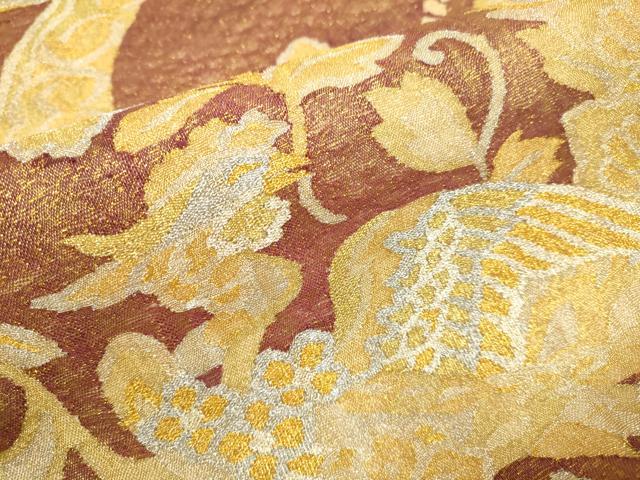 平和屋着物▽太鼓柄袋帯 スリーシーズン 春夏秋 櫛織 花蝶文 金銀糸 正絹 逸品 DABD2076du