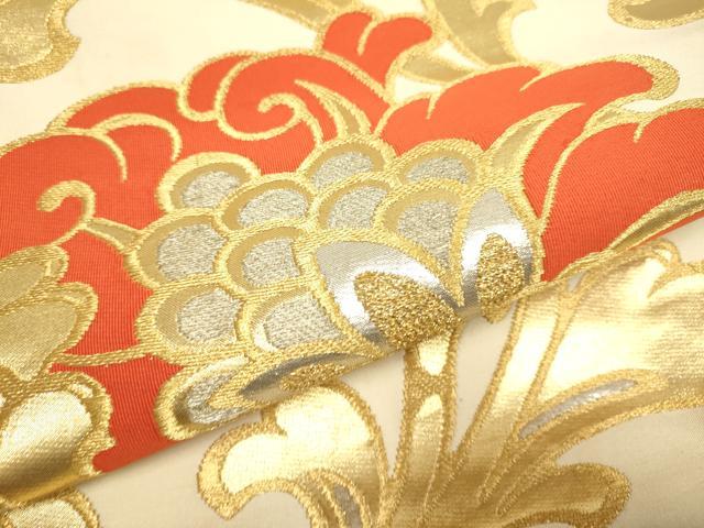 平和屋着物●西陣 川島織物 九寸名古屋帯 更紗花文 金銀糸 正絹 逸品 DABD2079du