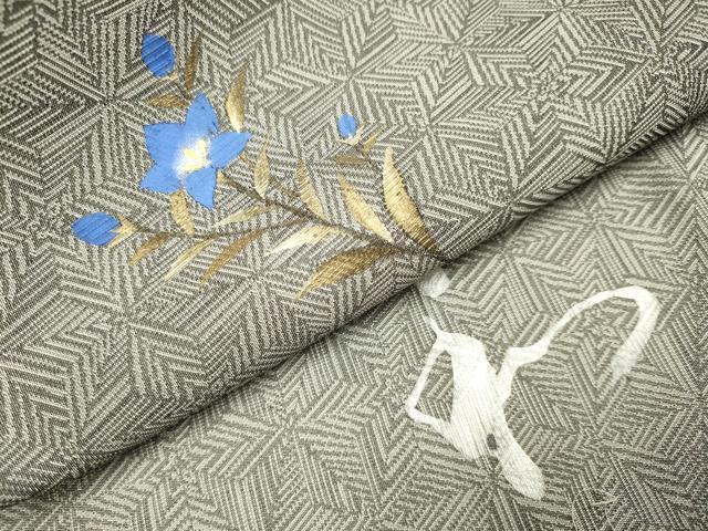 平和屋着物●九寸名古屋帯 手描き 月 兎 金彩 正絹 逸品 DABD2189du