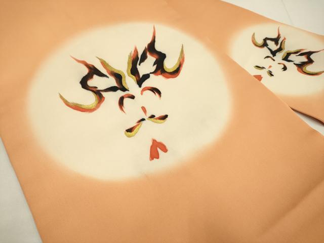 平和屋着物●塩瀬 九寸名古屋帯 隈取り 金彩 正絹 逸品 DABD2242du