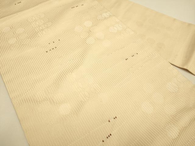 平和屋着物●九寸名古屋帯 変わり横段文 銀糸 正絹 逸品 DABD2252du