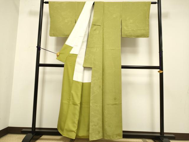 平和屋着物■上質な色無地 竜田川地紋 梅幸茶色 正絹 逸品 未使用 DABD2287du