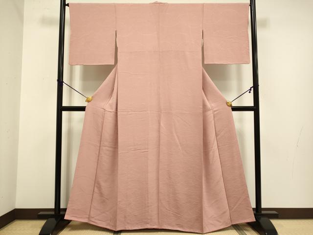平和屋着物■上質な色無地 芝草地紋 蘇芳香色 高島屋扱い 正絹 逸品 DABD2300du