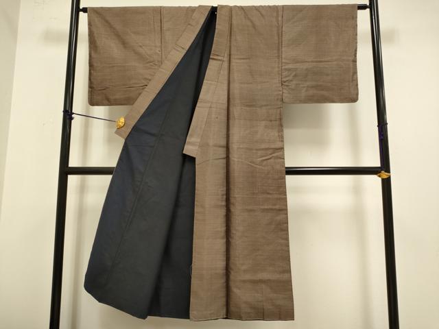 平和屋着物■男性 本場大島紬 横段文 正絹 逸品 未使用 DABD2318du