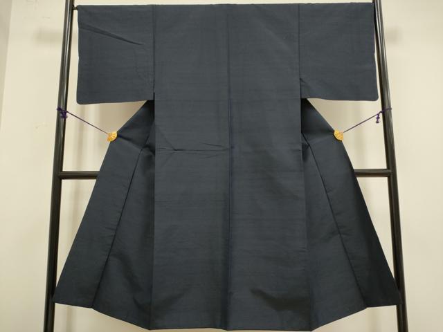 平和屋着物■男性 紬 濃い青褐色 正絹 逸品 DABD2321du