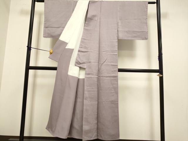 平和屋着物■上質な色無地 雲地紋 濃い梅鼠色 正絹 逸品 未使用 DABD2328du