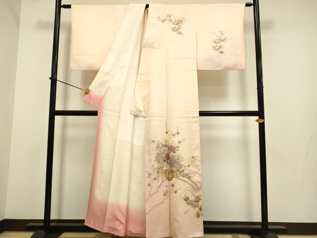 平和屋着物■訪問着 作家物 花車文 暈し染め 金銀彩 正絹 逸品 DABD2372du