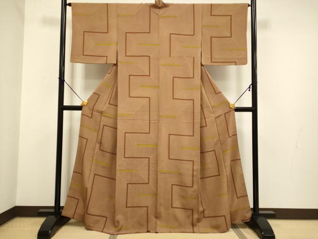 平和屋着物■上質な小紋 幾何学文様 正絹 逸品 DABD2408du