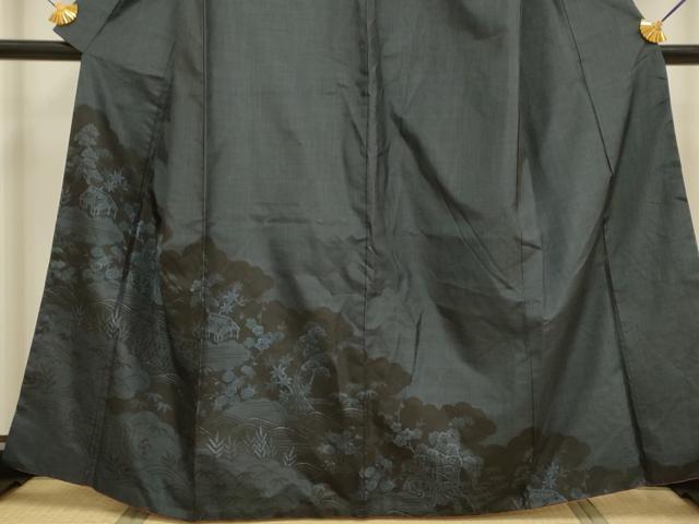 平和屋着物■訪問着 本場大島紬 9マルキ 御所車風景文 正絹 逸品 DABD2425du