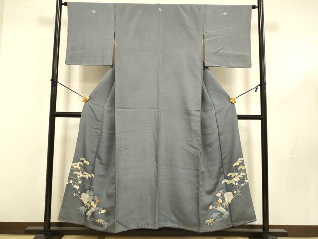 平和屋着物■中国三大刺繍 相良刺繍 色留袖 貝桶花文 金糸 正絹 逸品 DABD2477du