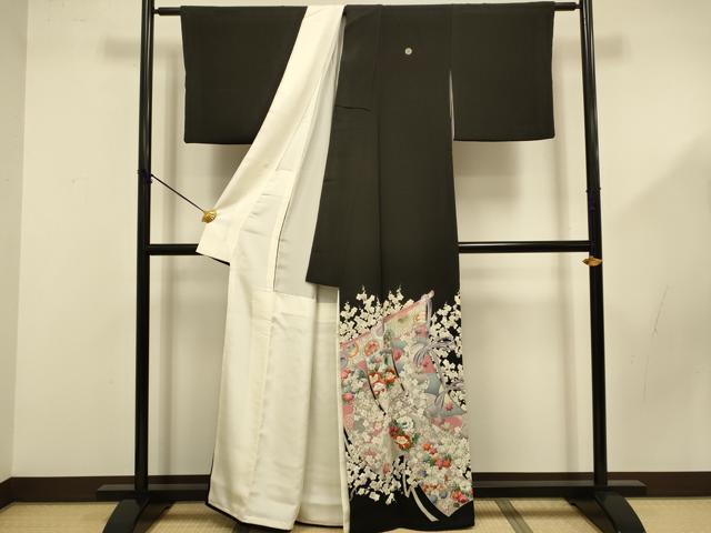 平和屋着物■豪華黒留袖 駒刺繍 几帳宝尽くし花文 銀彩 正絹 逸品 DABD2515du