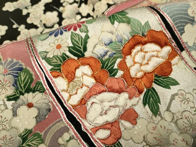 平和屋着物■豪華黒留袖 駒刺繍 几帳宝尽くし花文 銀彩 正絹 逸品 DABD2515du