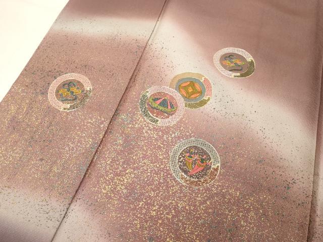 平和屋着物■中国三大刺繍 スワトウ刺繍 汕頭刺繍 総刺繍 訪問着 駒刺繍 花丸文 暈し染め 金銀彩 正絹 逸品 DABD2570cd