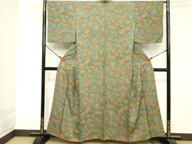 平和屋着物■上質な小紋 芝文 暈し染め 正絹 逸品 DABD2575cd