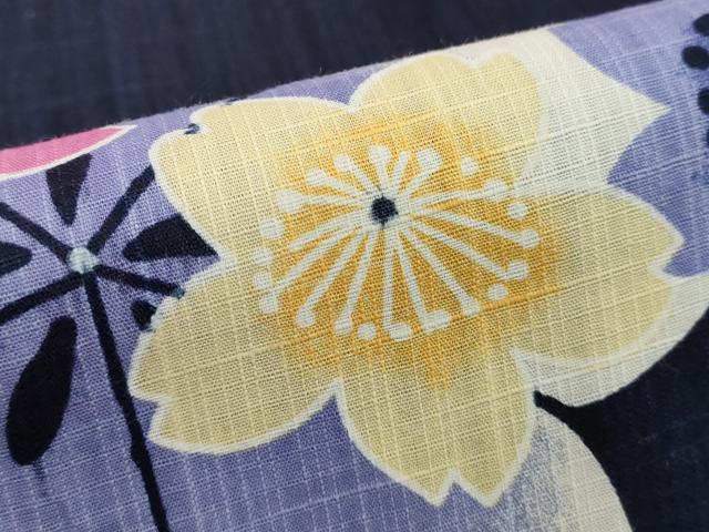 平和屋着物∴夏物 浴衣 舞桜文 綿 逸品 DABD2630cd