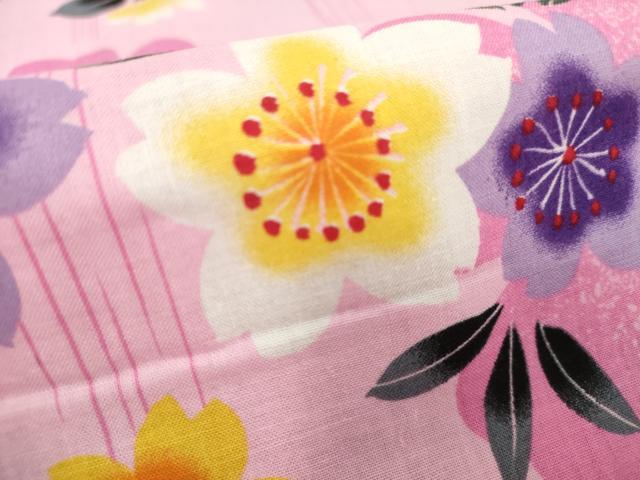 平和屋着物∴夏物 浴衣 花繋ぎ 綿 逸品 DABD2631cd