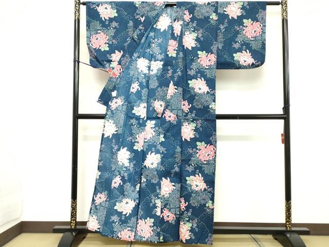 平和屋着物∴夏物 浴衣 乱菊 綿 逸品 DABD2632cd