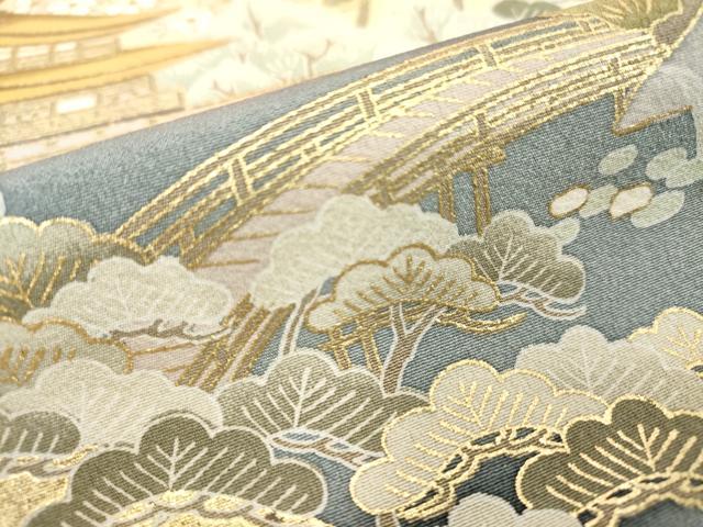 平和屋着物■豪華色留袖 風景文 金閣寺 暈し染め 金彩 正絹 逸品 DABD2646cd