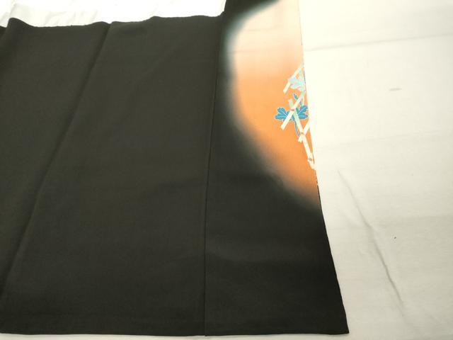 平和屋着物■豪華黒留袖 草花文 暈し染め 金彩 正絹 逸品 DABD2690cd
