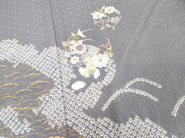 平和屋着物■訪問着 絞り 花丸文 金彩 正絹 逸品 DABD2791cd