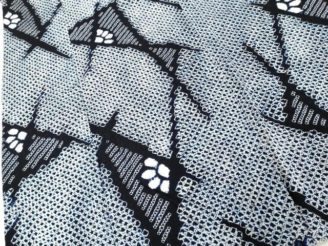 平和屋着物∴夏物 浴衣 有松鳴海絞り 幾何学文 綿 逸品 DABD2855cd