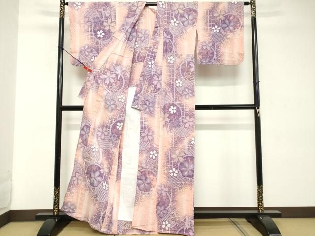 平和屋着物∴夏物 浴衣 有松鳴海絞り 花丸文 綿 逸品 DABD2866cd