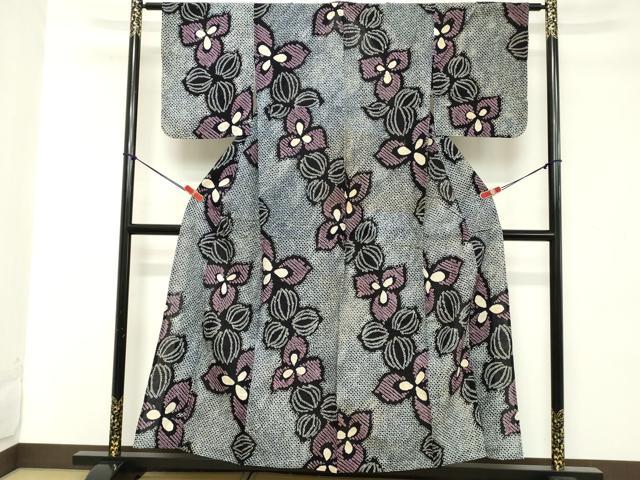 平和屋着物∴夏物 浴衣 有松鳴海絞り 花繋ぎ 綿 逸品 DABD2883cd
