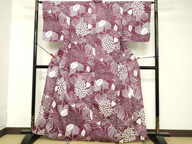 平和屋着物∴夏物 浴衣 舞花文 綿麻 逸品 DABD2894cd