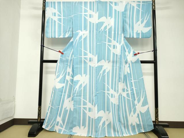 平和屋着物∴夏物 小紋・浴衣兼用 飛鳥文 洗える着物 DABD2895cd