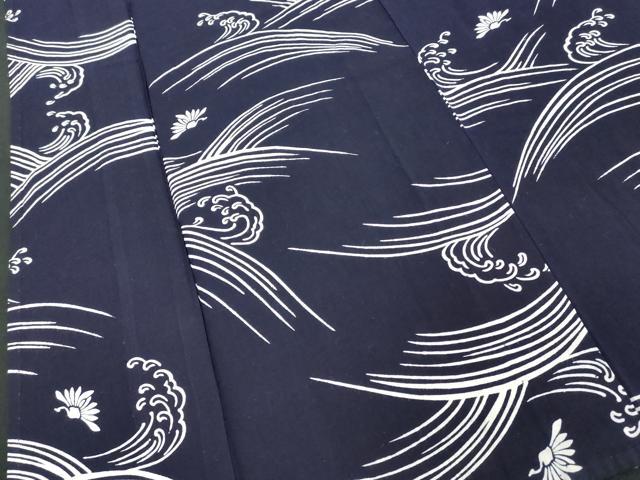 平和屋着物∴夏物 浴衣 荒波文 綿 逸品 DABD2896cd