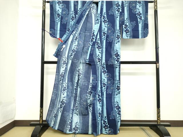 平和屋着物∴夏物 綿紅梅 浴衣 舞花文 綿 逸品 DABD2900cd