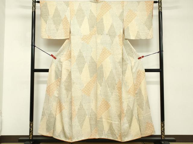 平和屋着物■上質な小紋 切嵌文 正絹 逸品 DABD2942cd
