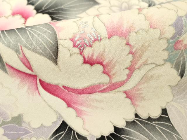 平和屋着物■豪華振袖 駒刺繍 草花文 暈し染め 銀彩 正絹 逸品 DABD2994cd